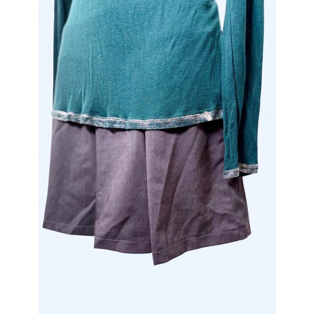 Zadig & Voltaire Willy Foil Top in Peacock Size S M Long Sleeve Green Thermal - Picture 4 of 5